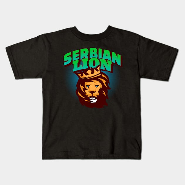 Serbian Lion Kids T-Shirt by Tip Top Tee's